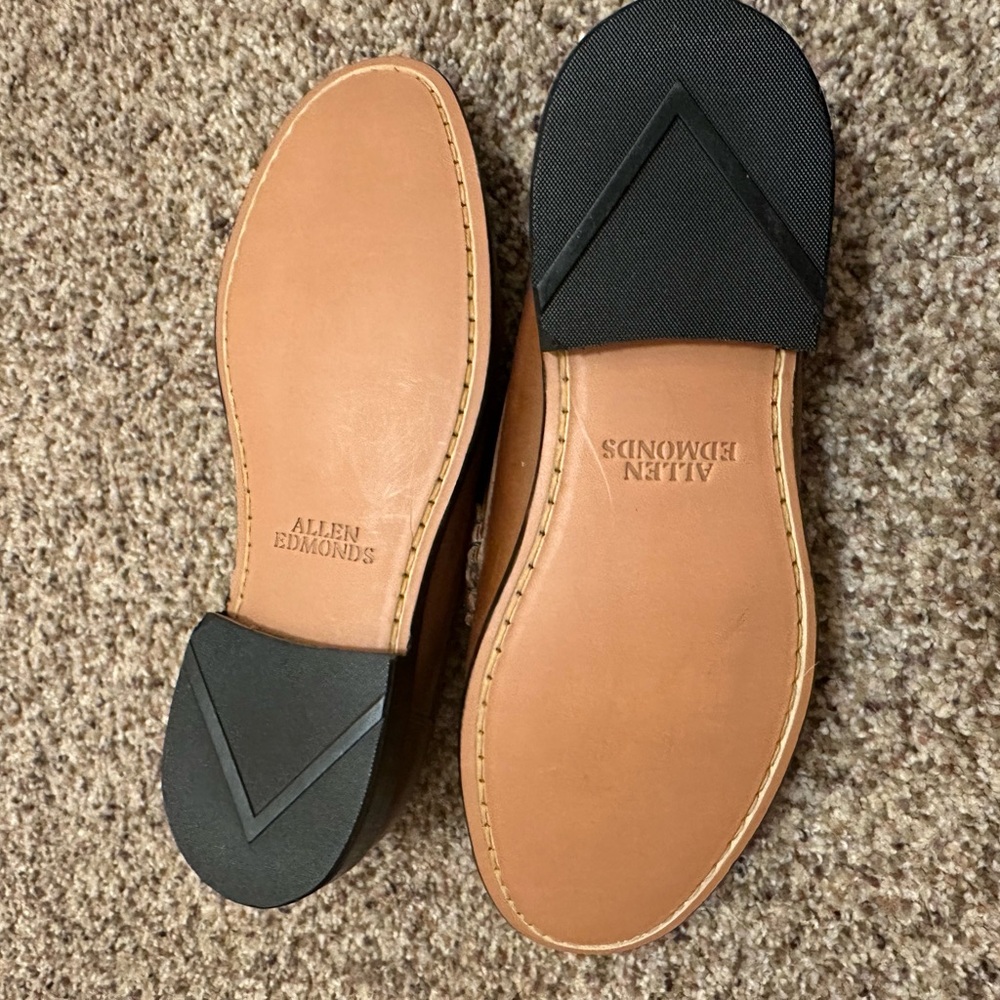 Allen Edmonds Newman Penny Loafers Size 9D in Pecan - Picture 5 of 6